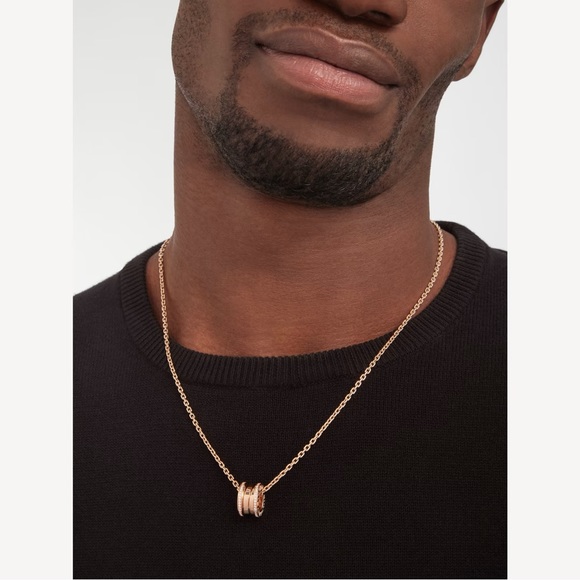 Bulgari Classic Signature B.ZERO1 Necklace Unisex Rosegold with Diamond - Picture 8 of 9